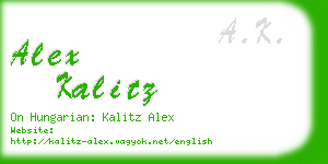 alex kalitz business card